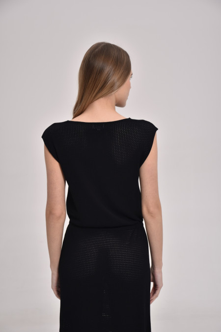 Black Lace Mesh Dress