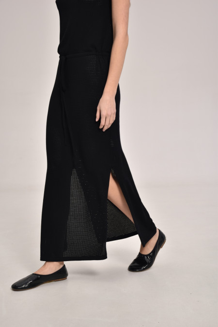 Black Lace Mesh Dress