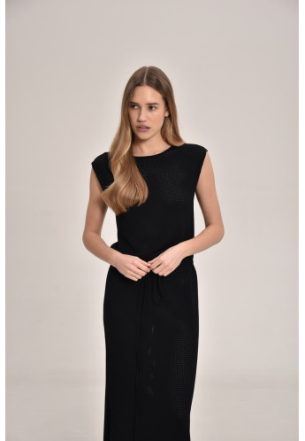 Black Lace Mesh Dress