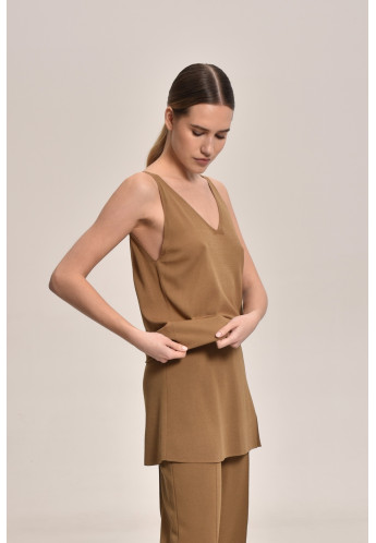 Dark Beige Viscose Knitted Top