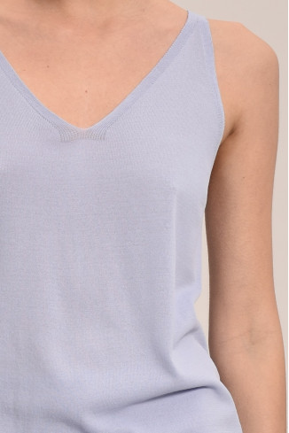 Blue Viscose Knitted Top