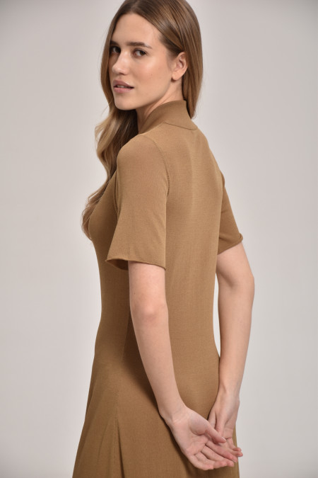 Довга сукня з віскози на ґудзиках темно-бежева