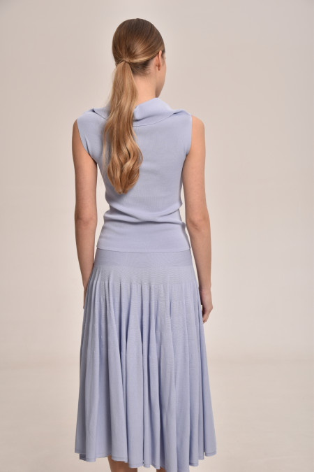 Юбка из вискозы голубая