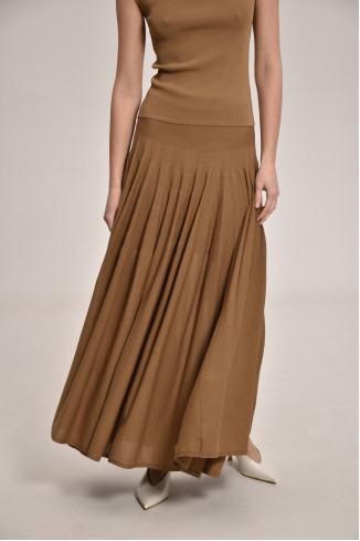Довга спідниця з віскози темно-бежева