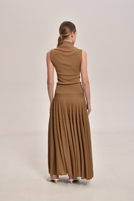 Довга спідниця з віскози темно-бежева Довга спідниця з віскози темно-бежева