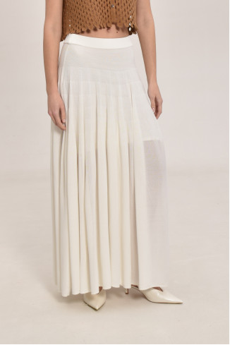 Довга спідниця з віскози молочна
