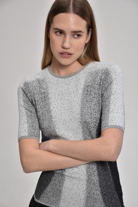 Жаккардовый джемпер из вискозы серый