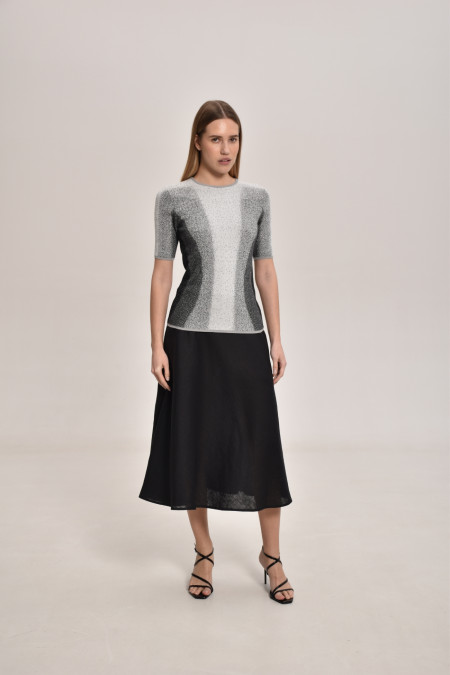 Жаккардовый джемпер из вискозы серый