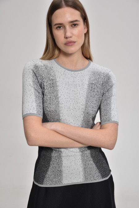 Жаккардовый джемпер из вискозы серый