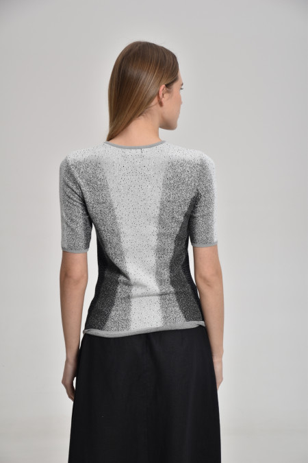 Жаккардовый джемпер из вискозы серый