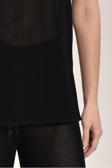 Трикотажна туніка з мереживної сітки чорна