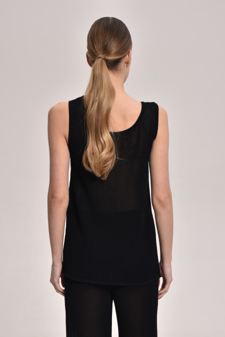 Трикотажна туніка з мереживної сітки чорна