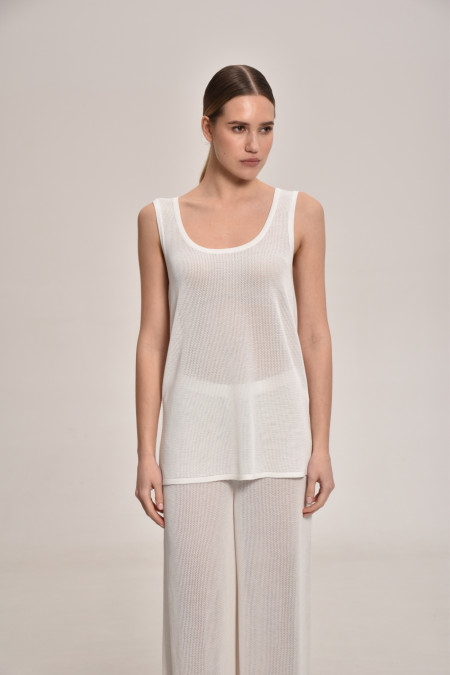 White Lace Mesh Tunic