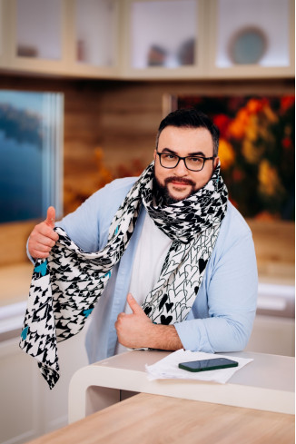 Turquoise "Give Kindness To Me, A Human" Scarf