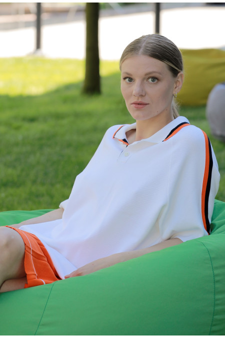 Поло унисекс с рукавом 1/2 белое