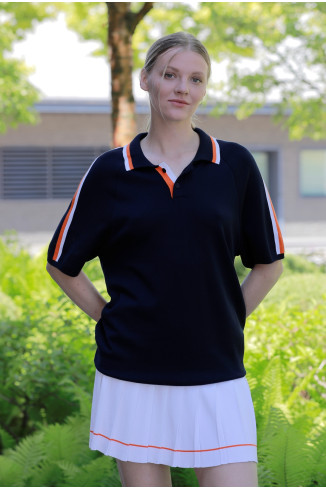 Поло унисекс с рукавом 1/2 темно-синее