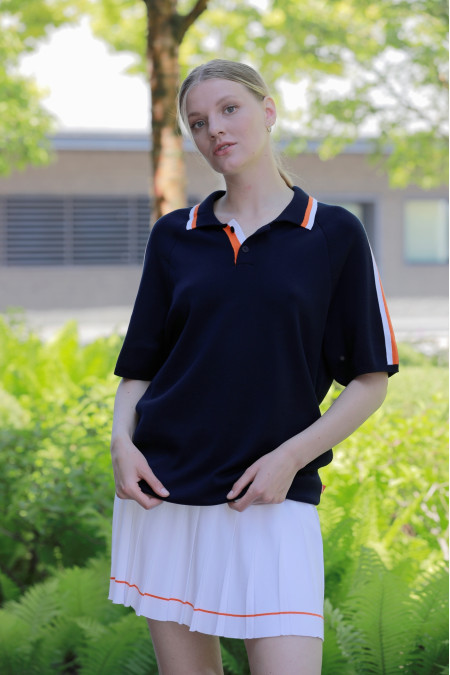 Поло унисекс с рукавом 1/2 темно-синее