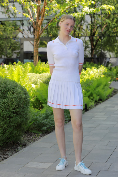 Short Pleated White Skirt