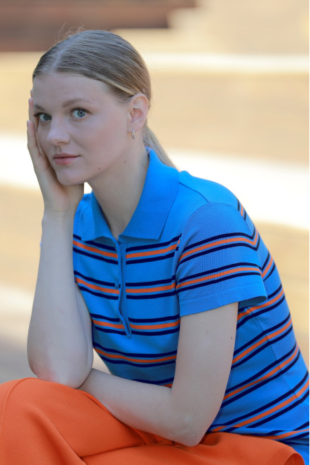 Striped Blue Polo