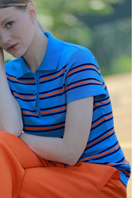 Striped Blue Polo