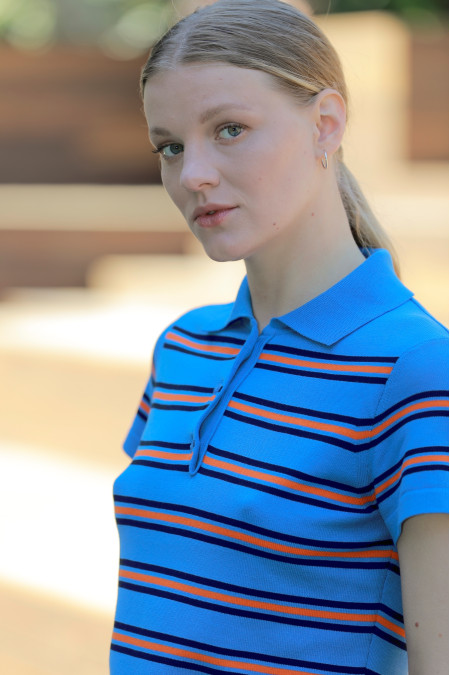 Striped Blue Polo