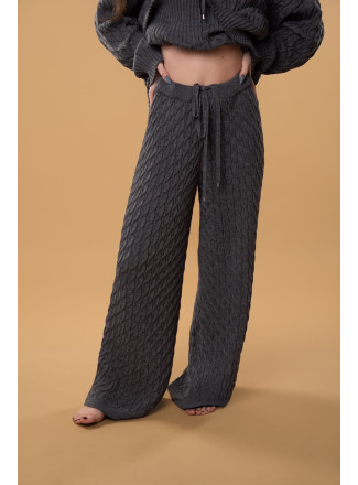 Штани в косички RITO x brabrabra з вовни сірі