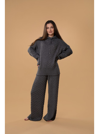 Штани в косички RITO x brabrabra з вовни сірі