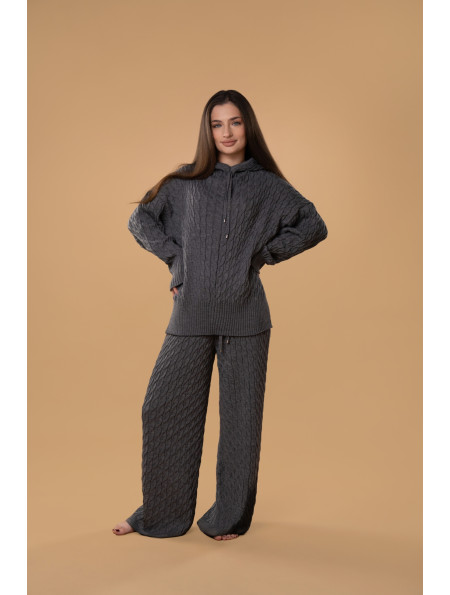 Худі в косички RITO x brabrabra з вовни сіре