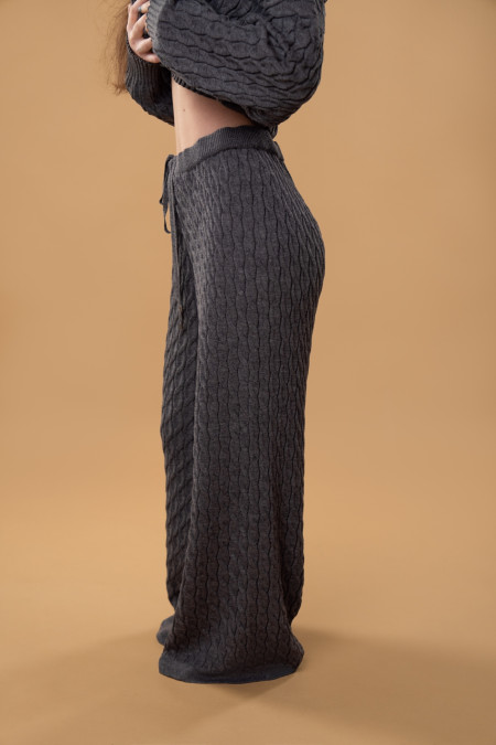 Cable-knit RITO x brabrabra Grey Wool Pants Cable-knit RITO x brabrabra Grey Wool Pants