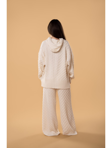 Штани в косички RITO x brabrabra з вовни молочні Штани в косички RITO x brabrabra з вовни молочні