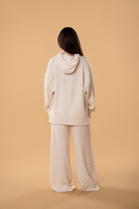 Cable-knit RITO x brabrabra Off-White Wool Pants Cable-knit RITO x brabrabra Off-White Wool Pants