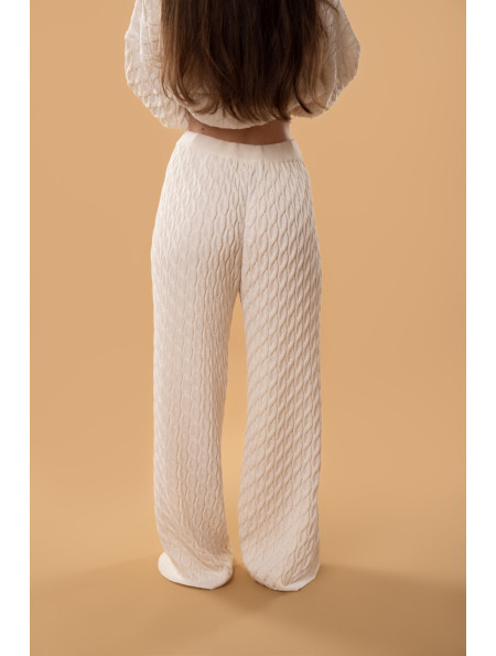 Штани в косички RITO x brabrabra з вовни молочні Штани в косички RITO x brabrabra з вовни молочні