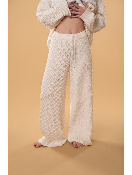 Штани в косички RITO x brabrabra з вовни молочні Штани в косички RITO x brabrabra з вовни молочні