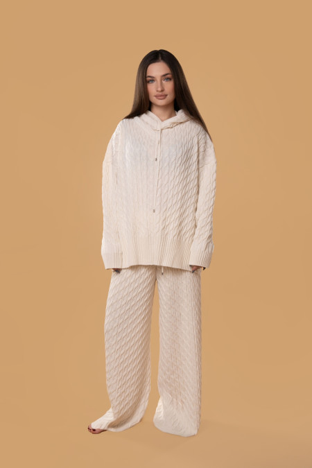 Cable-knit RITO x brabrabra Off-White Wool Pants Cable-knit RITO x brabrabra Off-White Wool Pants