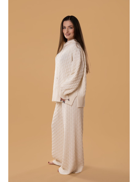 Штани в косички RITO x brabrabra з вовни молочні Штани в косички RITO x brabrabra з вовни молочні