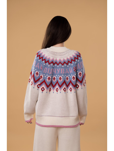 Светр "Відчувай" RITO x brabrabra з вовни молочний