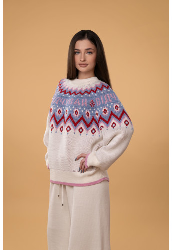 Светр "Відчувай" RITO x brabrabra з вовни молочний