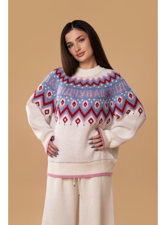 Светр "Відчувай" RITO x brabrabra з вовни молочний