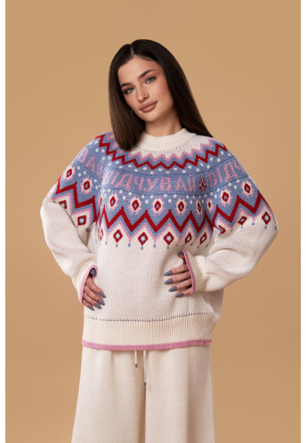 Светр "Відчувай" RITO x brabrabra з вовни молочний