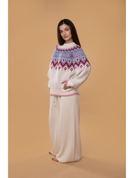 Светр "Відчувай" RITO x brabrabra з вовни молочний