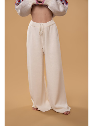 Широкі штани RITO x brabrabra з вовни молочні