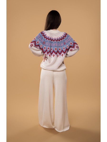 Светр "Відчувай" RITO x brabrabra з вовни молочний