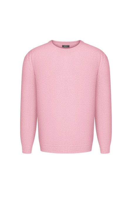Чоловічий джемпер з вовни ягнят рожевий