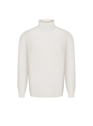 Чоловічий гольф з вовни ягнят молочний