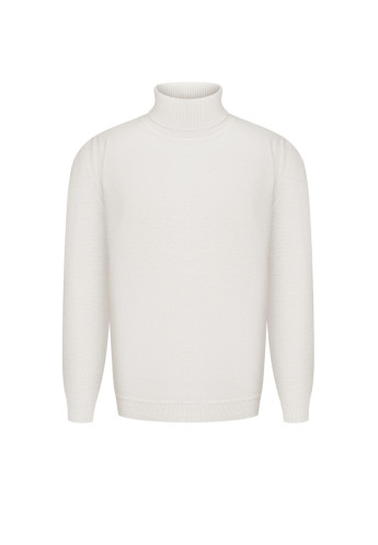 Чоловічий гольф з вовни ягнят молочний