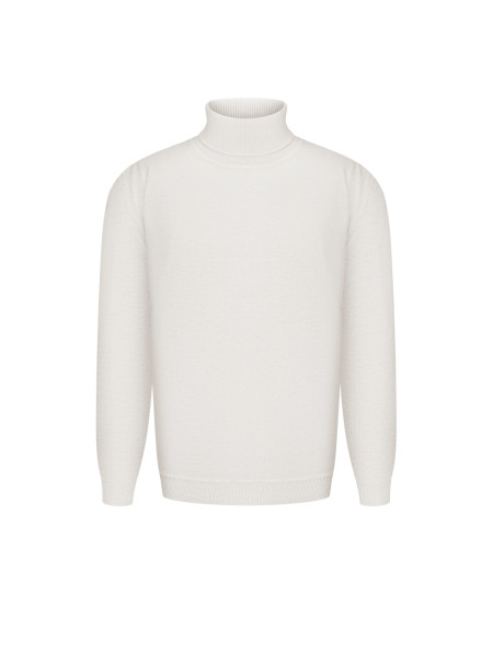 Чоловічий гольф з вовни ягнят молочний