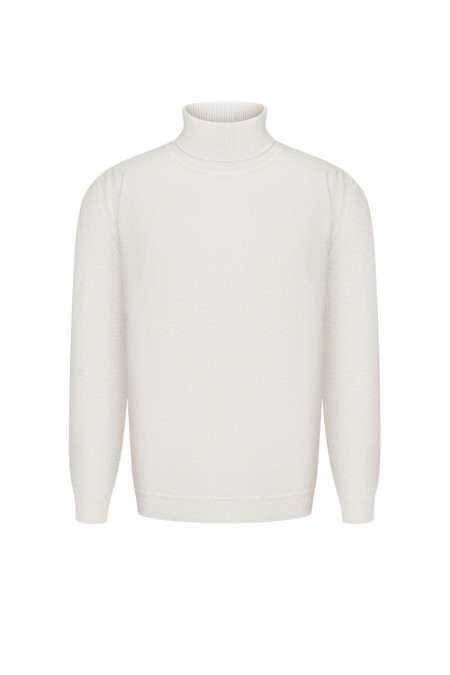 Чоловічий гольф з вовни ягнят молочний