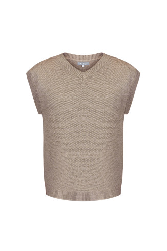Man's Beige Knit Vest