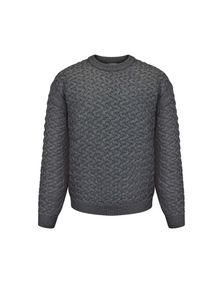 Чоловічий светр "плетінка" сірий