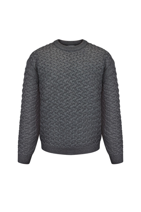 Чоловічий светр "плетінка" сірий